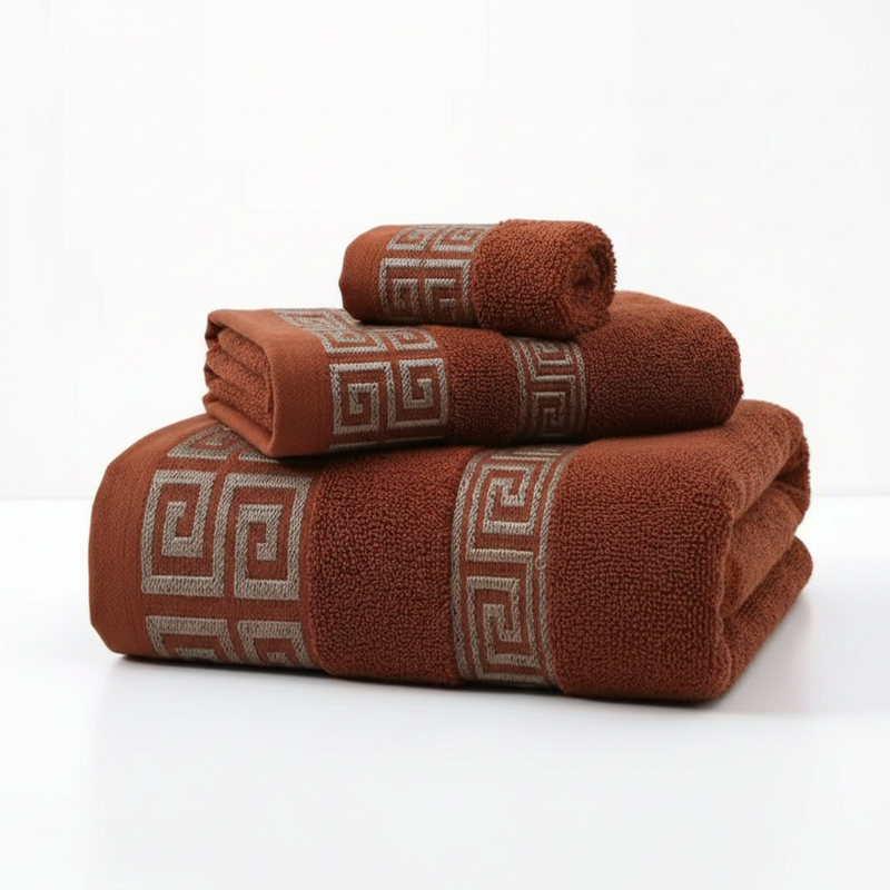 Cotton Towel Set Full Terry 2-Piece - Terra Bronze
