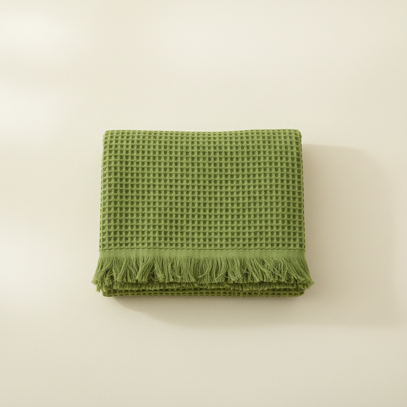 Cotton Waffle Bath Towel | Shawl-Style, 35