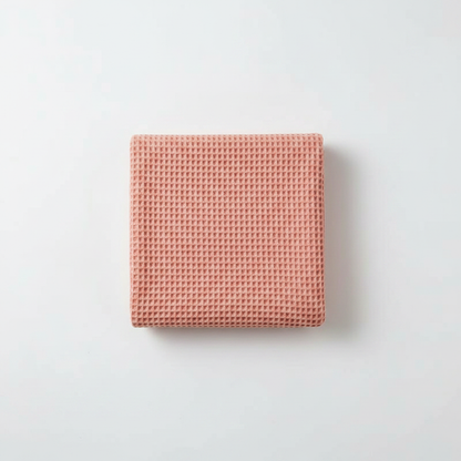Cotton Waffle Shawl Towel - Coral Pink
