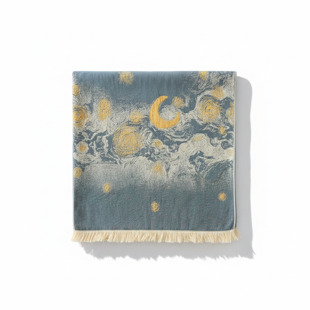 Patterned Cotton Bath Towel Starry Night