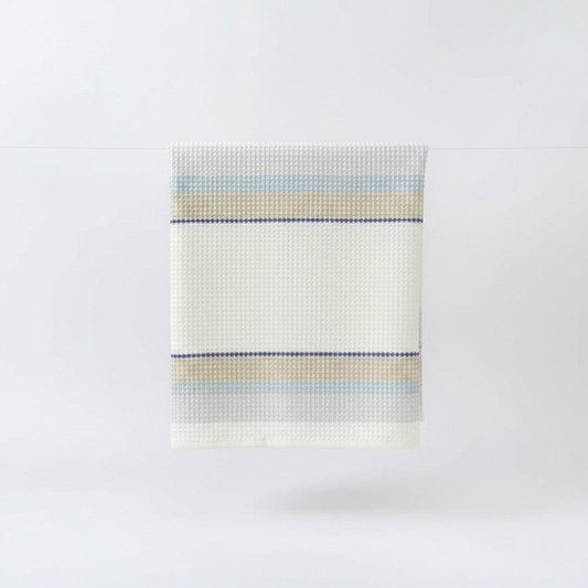 Colorblock Stripe Honeycomb Bath Towel - Light Yellow