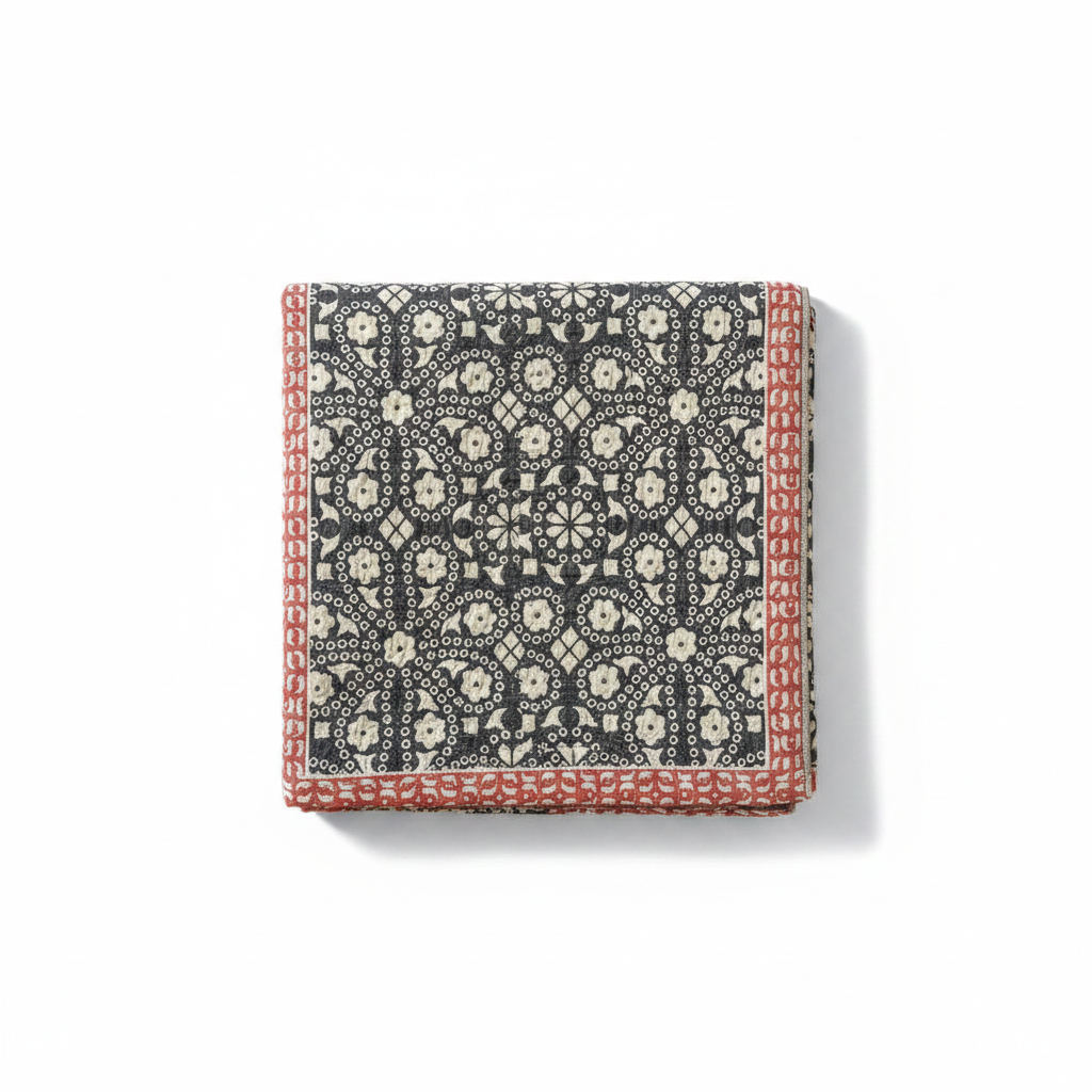 Patterned Cotton Bath Towel Midnight Garden