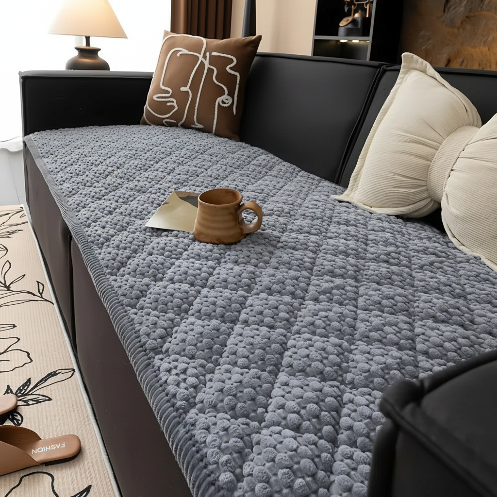 Pet-Proof Quilted Sofa Cover - Gray Ease