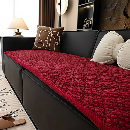 Pet-Proof Quilted Sofa Cover - Deep Red