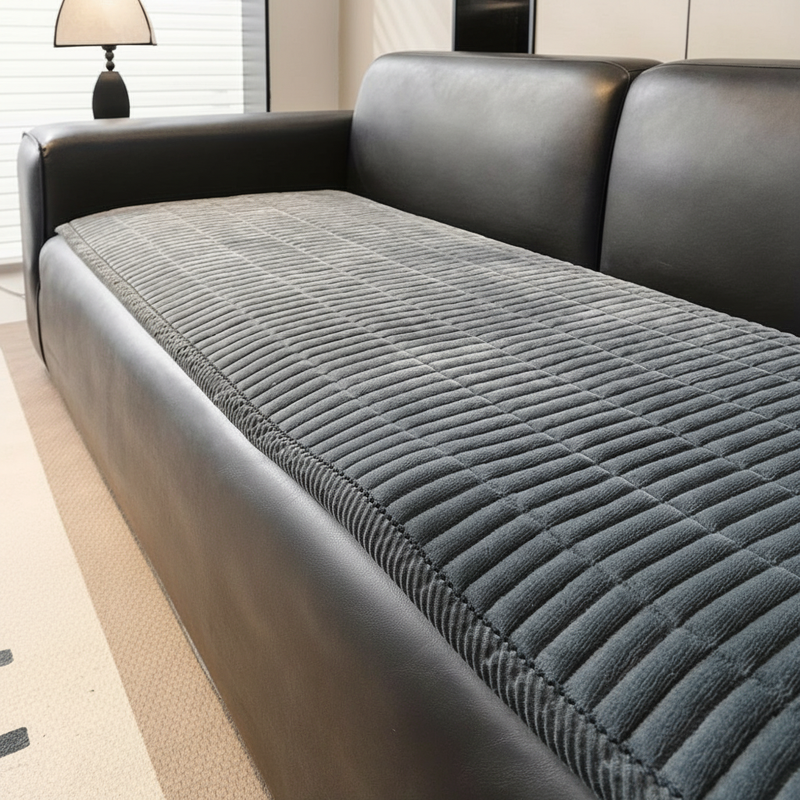 Cozy Microfiber Couch Cover - Slate Gray