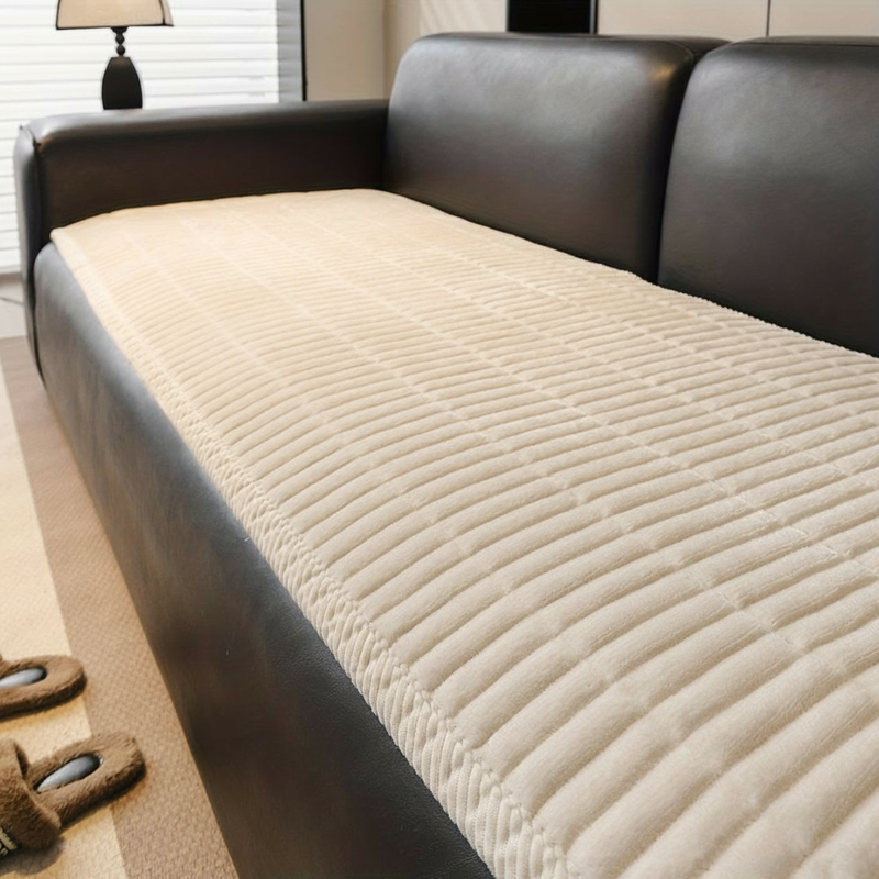 Cozy Microfiber Couch Cover - Luxe Cream
