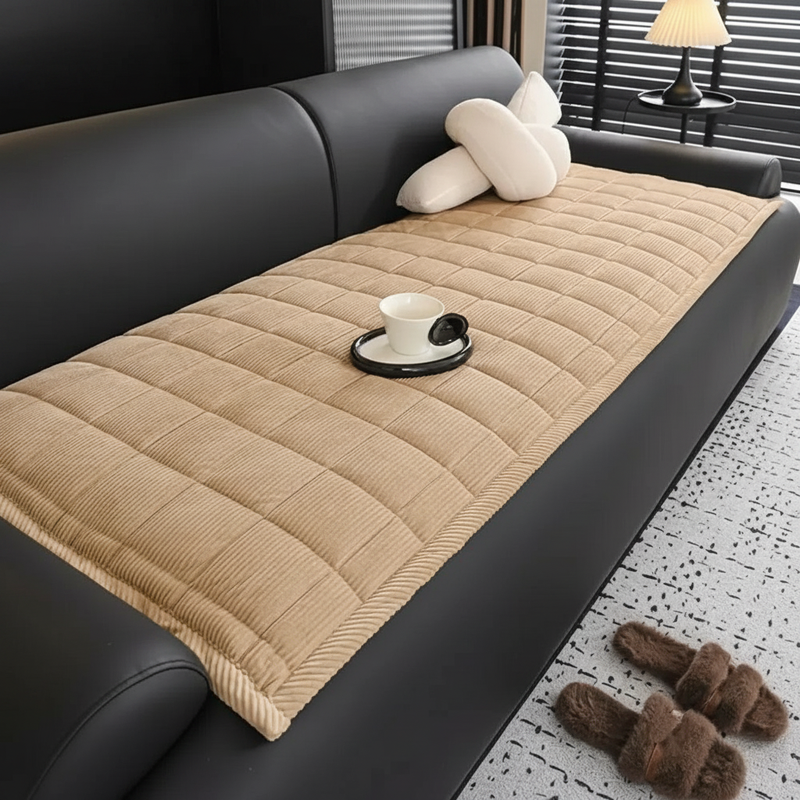 Metro Line Couch Cover Mat | Soft Microfiber Blend, Daily Comfort