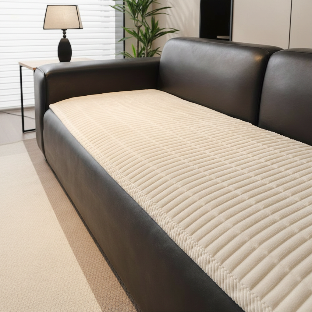 Cozy Quilted Couch Cushion Protector - Luxe Cream