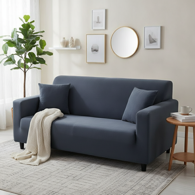 Clay Grey Adaptable Couch Cover | Soft Slipcover, Stylish Cover