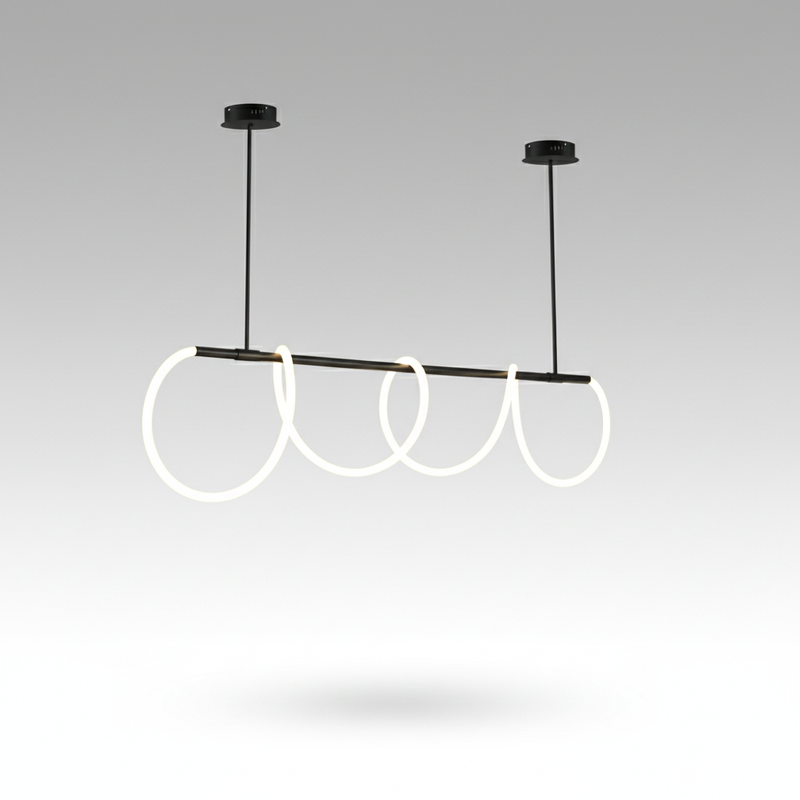 FreyaGlow | Elegant Modern Black Chandelier Light for Dining Room