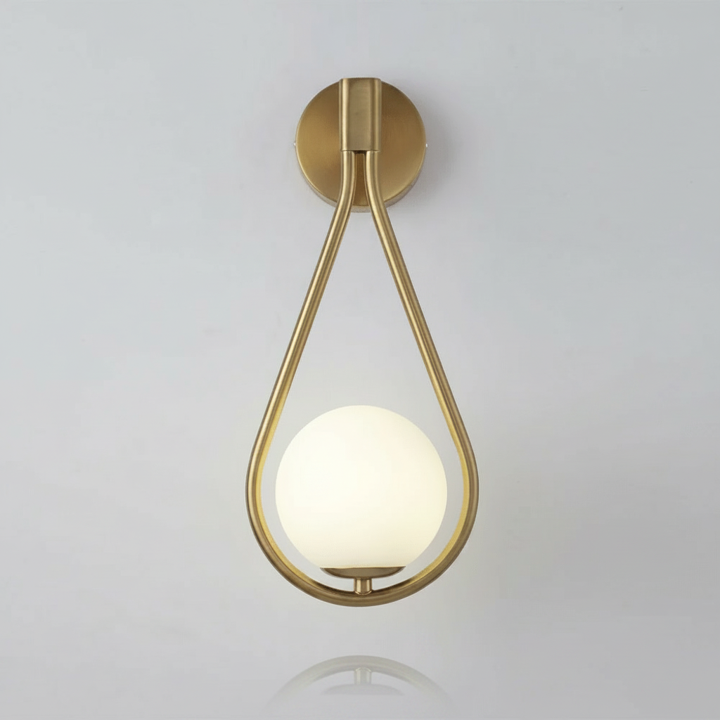 AquaSphere Teardrop Wall Sconce - Brass