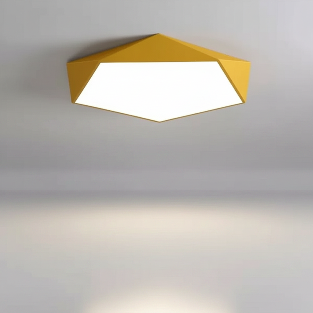 Skydor faceted ceiling light - Yellow studio packshot