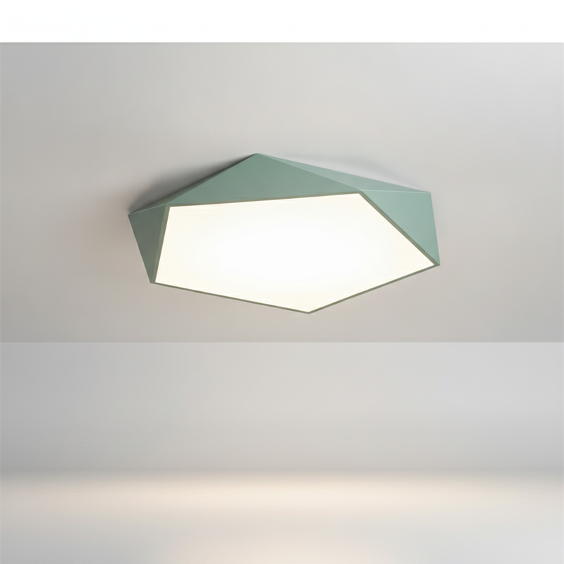 Skydor faceted ceiling light - Green studio packshot