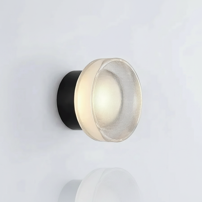 Luminara Style C black-and-white ring glass wall sconce studio packshot