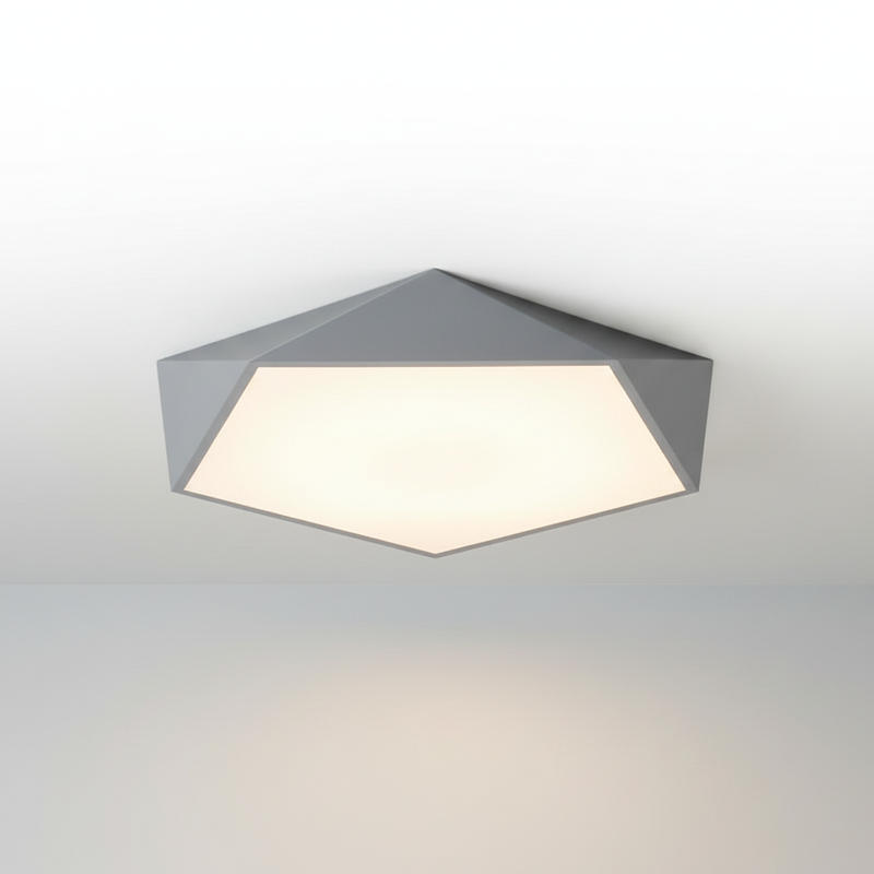 Skydor faceted ceiling light - Grey studio packshot