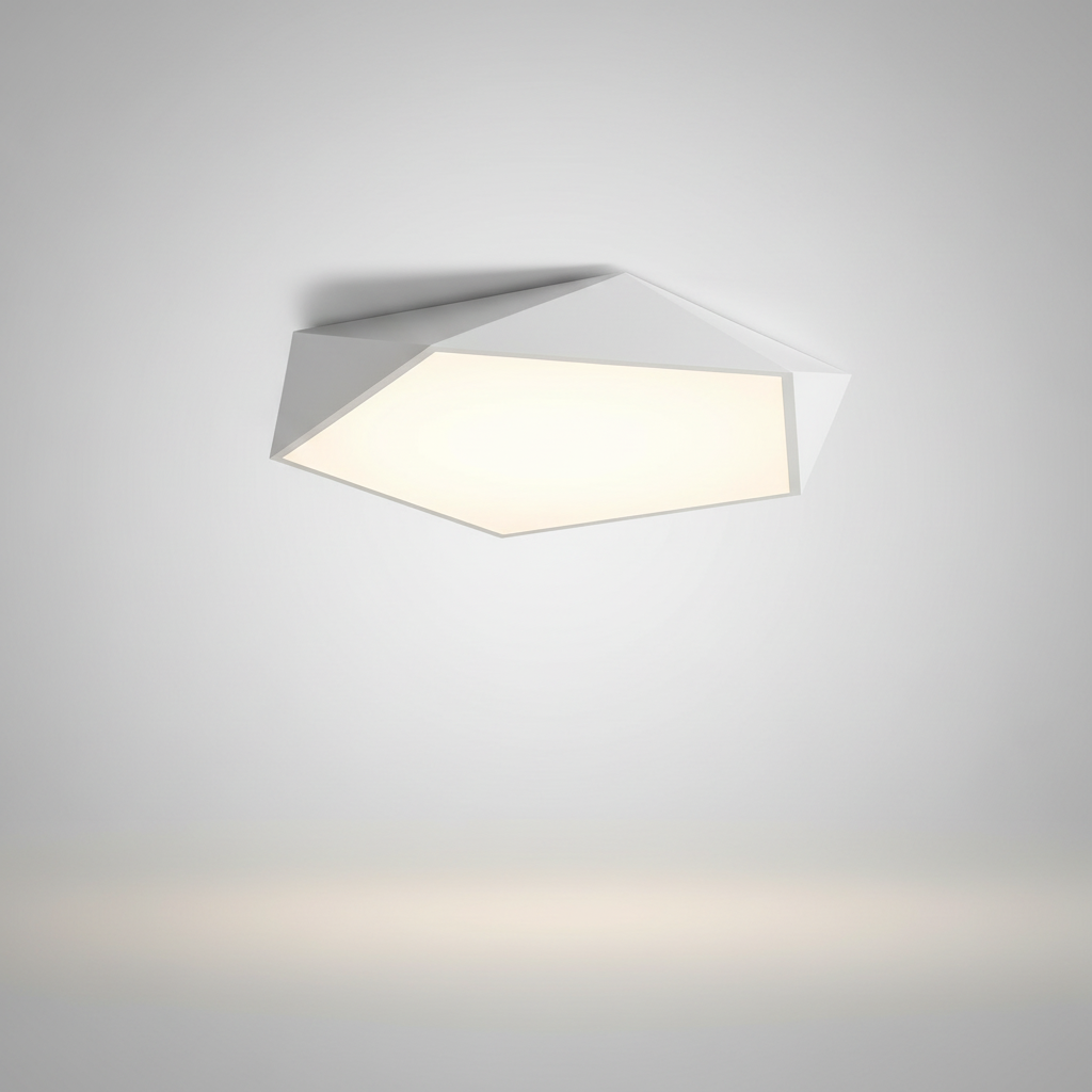 Skydor faceted ceiling light - White studio packshot