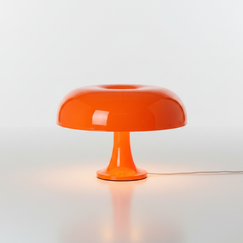 Lucente amber glow mushroom table lamp studio packshot