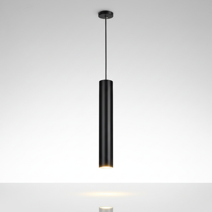 Luminara black cylinder pendant studio packshot