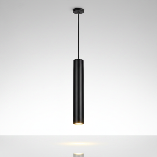 Luminara black cylinder pendant studio packshot