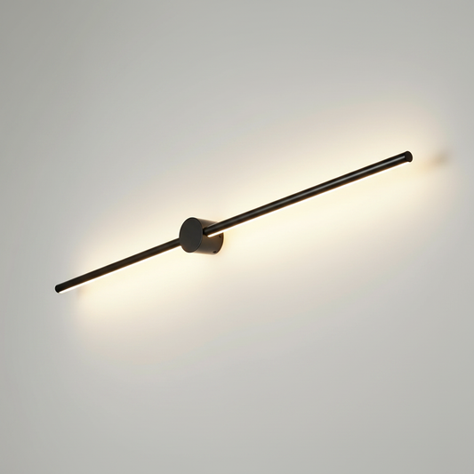 SaberLight black satin linear LED wall sconce studio packshot