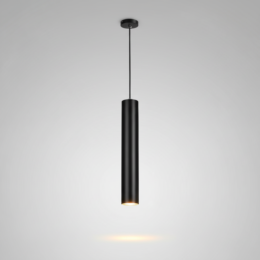 Tubeular black tube pendant studio packshot