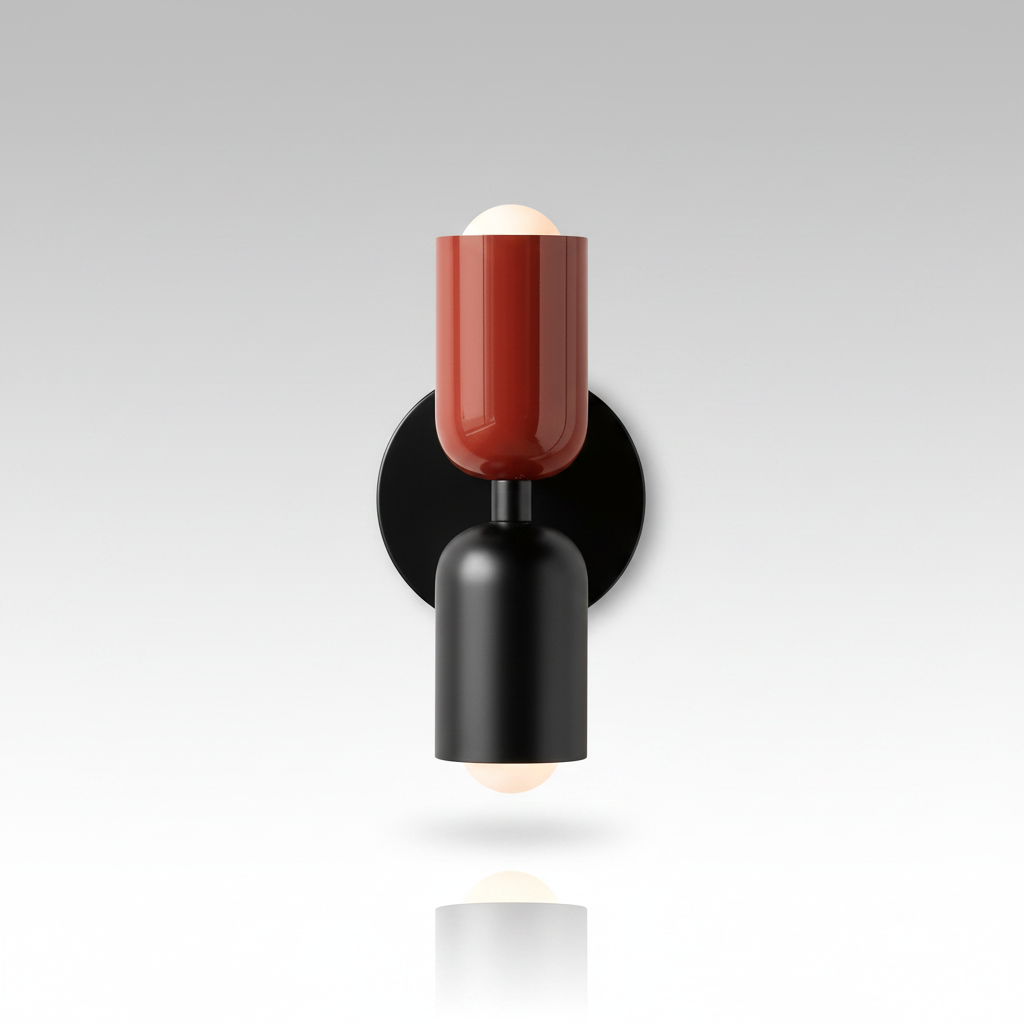Piccadilly wall sconce Red + Black studio packshot