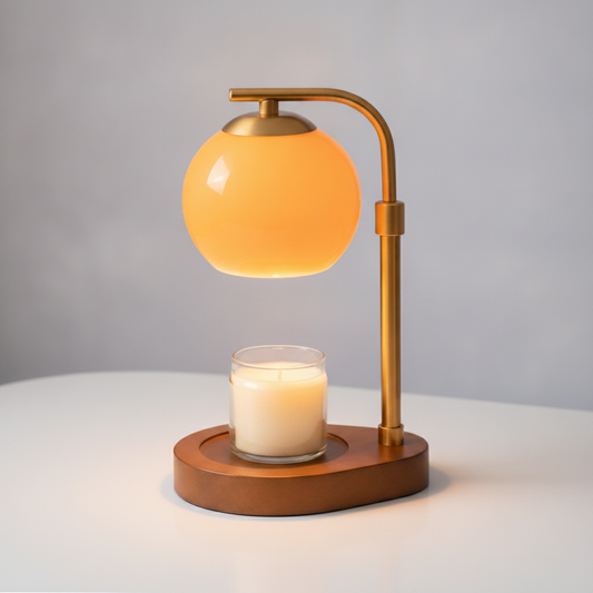 AmberGlow Candle Warmer Lamp - Orange glass studio packshot