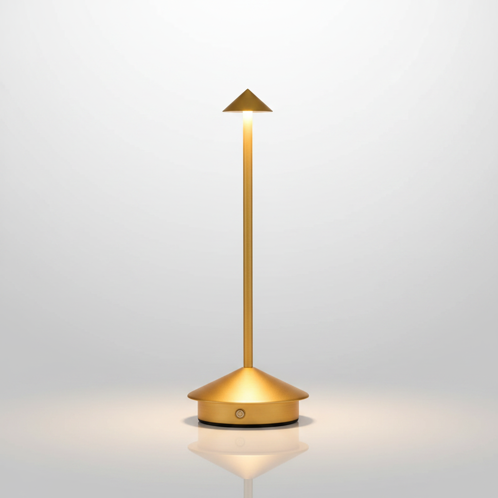 Luminara cordless LED table lamp gold - studio packshot