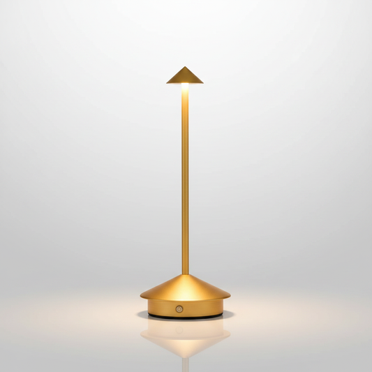 Luminara cordless LED table lamp gold - studio packshot