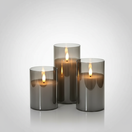 Ethereal 3D Flameless Candle Set - Misty Gray