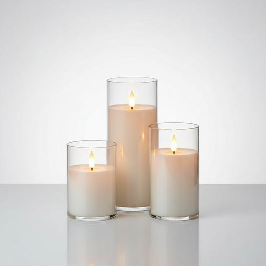 Ethereal 3D Flameless Candle Set - Crystal White