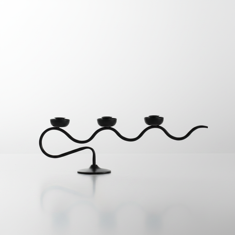 Tri Iron Twisted Candle Holder | Three-Head