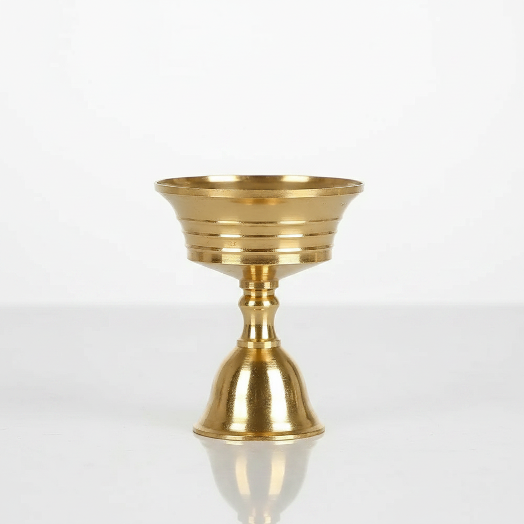 Vintage Copper Cup Candle Holder studio packshot