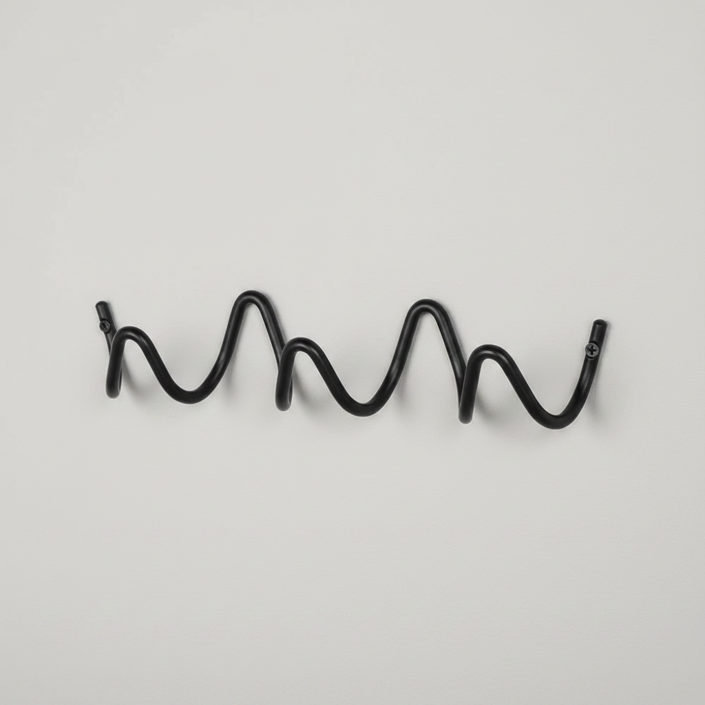 Ocean Wave Wall Hook Rack Black