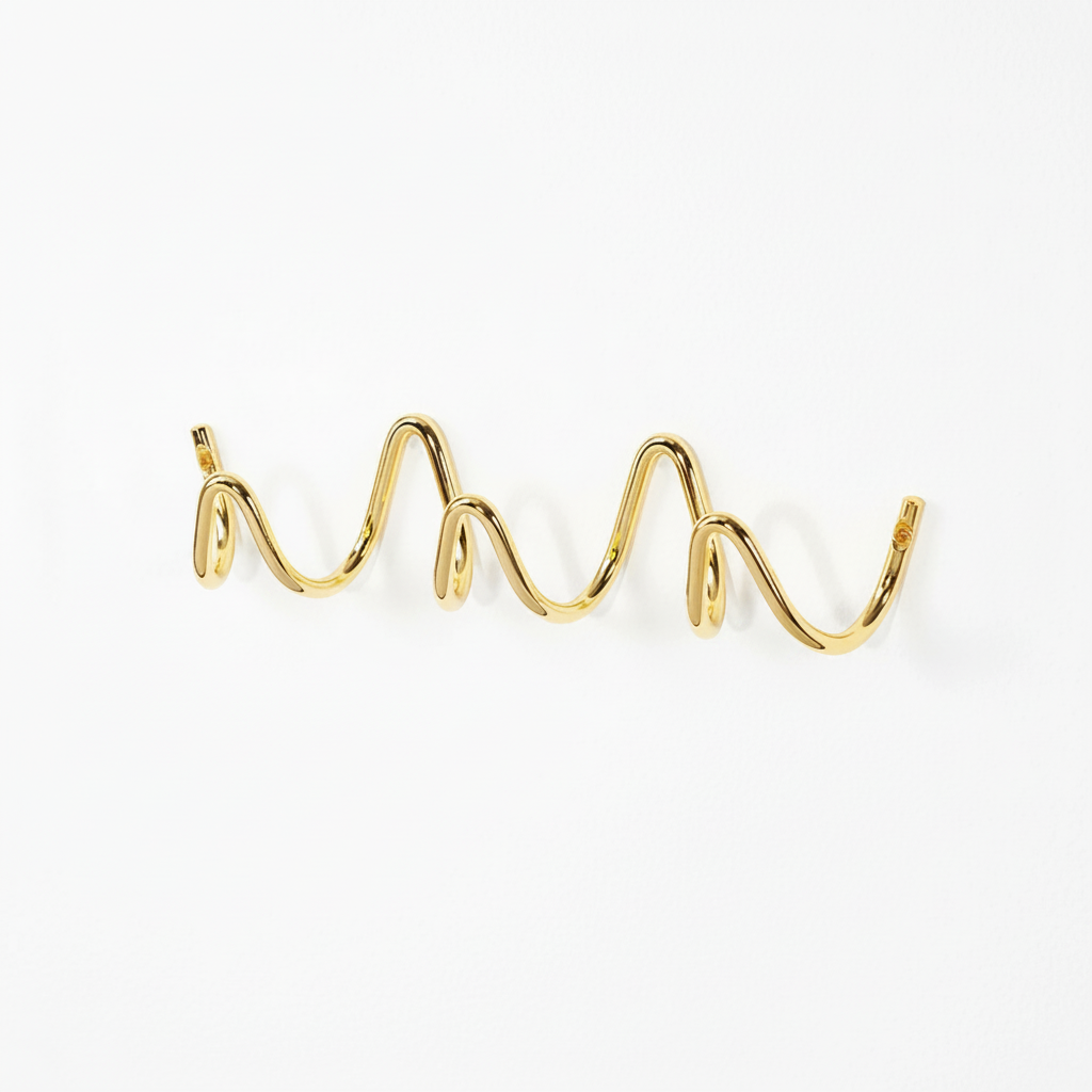 Ocean Wave Wall Hook Rack Golden