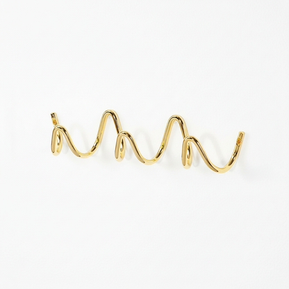 Ocean Wave Wall Hook Rack Golden