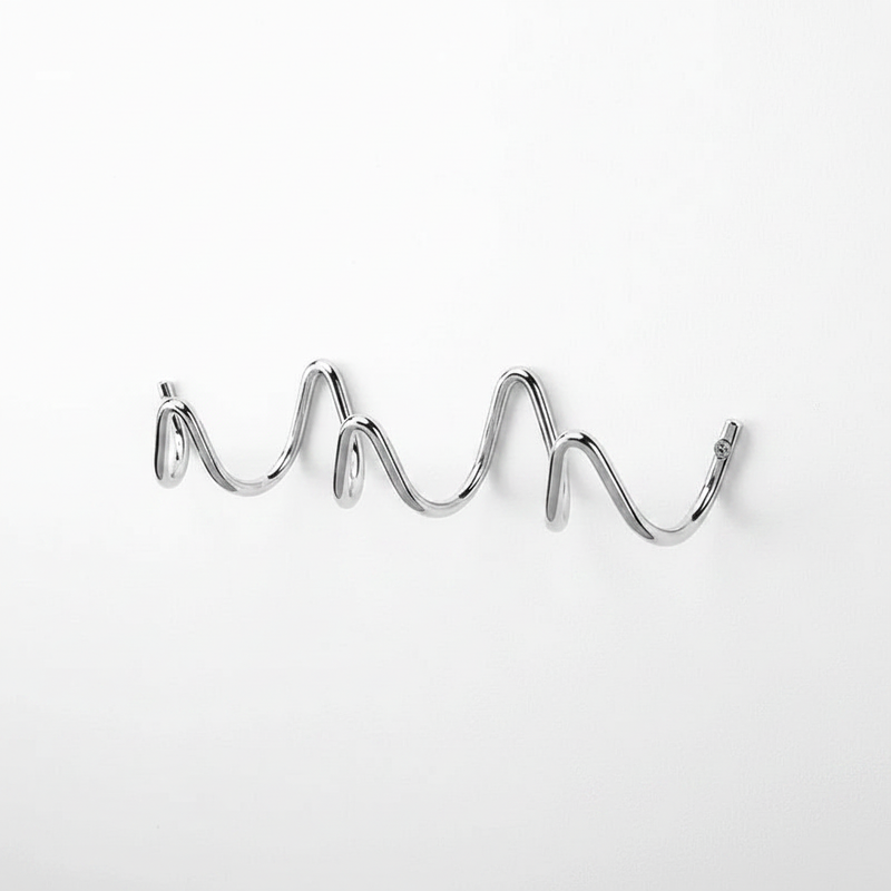 Ocean Wave Wall Hook Rack Chrome