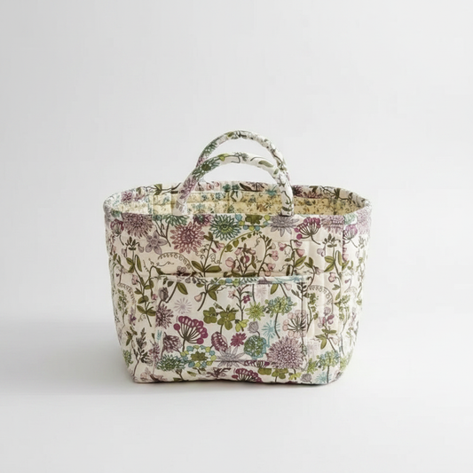 Blossom floral canvas storage basket packshot