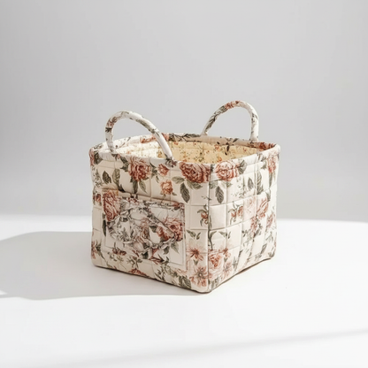 Willow floral canvas storage basket packshot