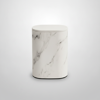 Modern Marble Trash Can - Cream White studio packshot