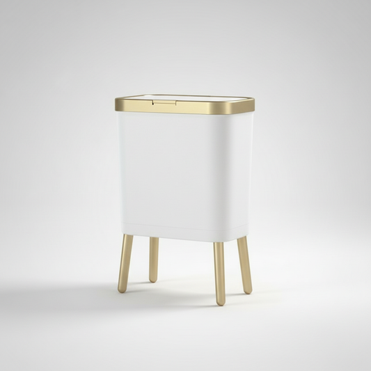 15L Elevated Trash Can White studio packshot