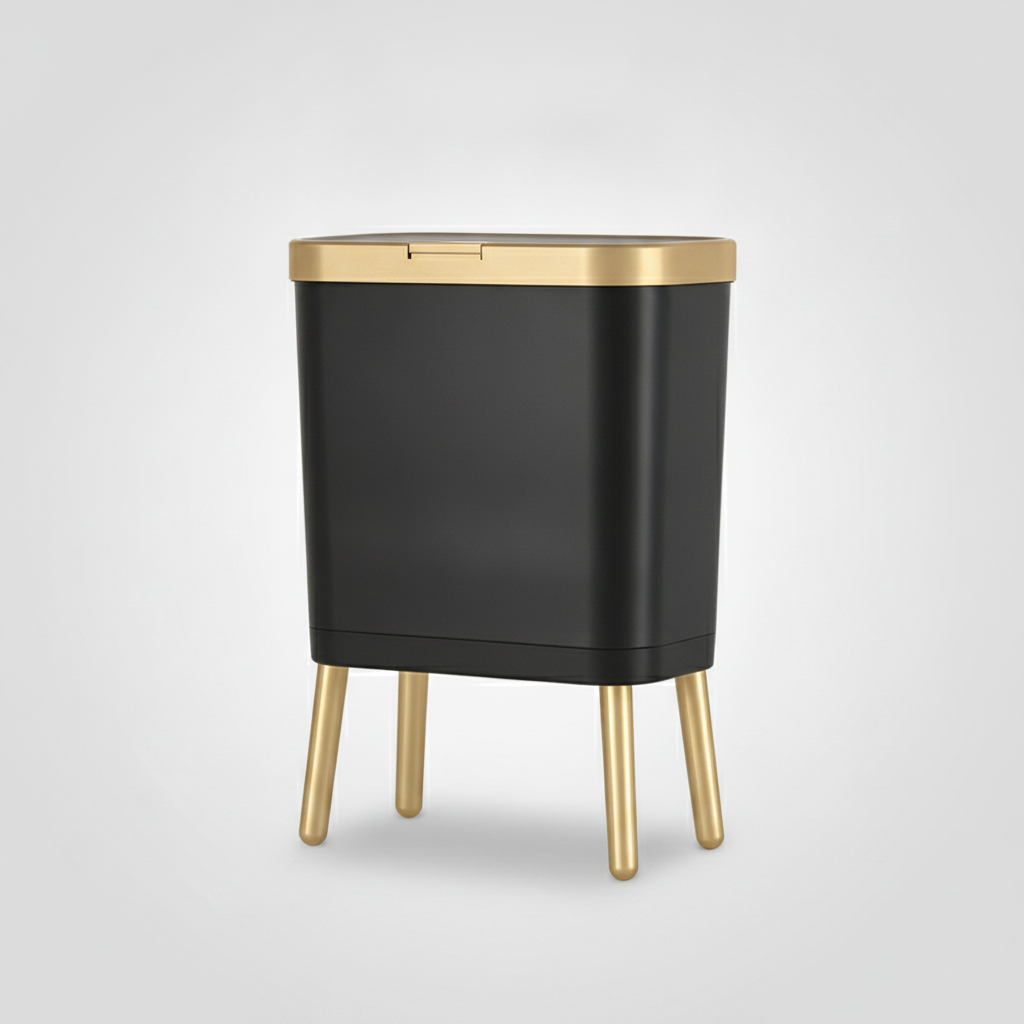 15L Elevated Trash Can Black studio packshot