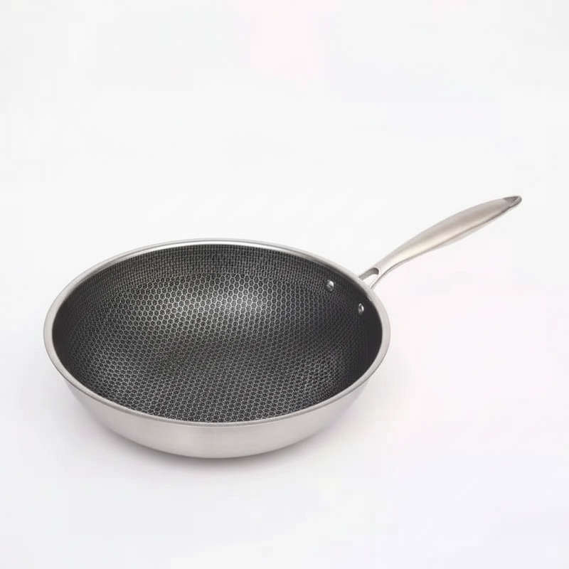 Honeycomb Stainless Steel Frying Pan | Scratch-Free, Induction Compatible