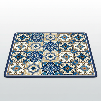 BohoShield Mandala Mat Blue Plaid packshot