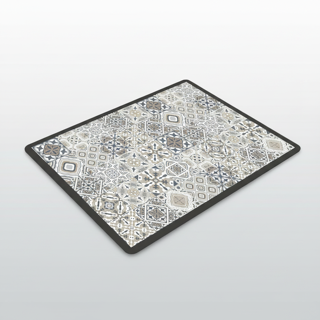 BohoShield Mandala Mat Gray Plaid packshot