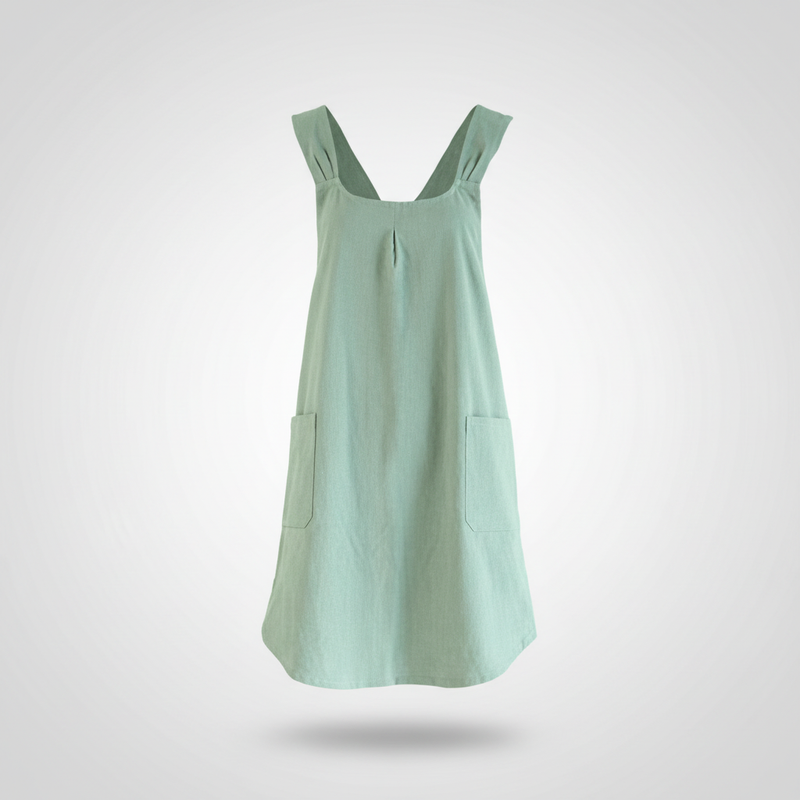 Korean Cross-Back Apron Mint Green studio packshot