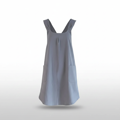 Korean Cross-Back Apron Gray studio packshot