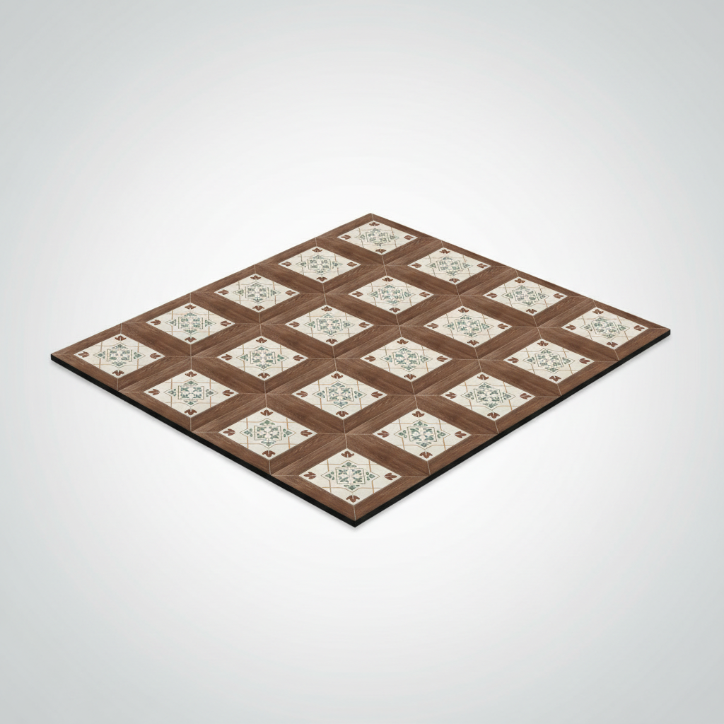 Retro Tile Coffee Mat Wooden Squares packshot