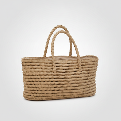 Handwoven Straw Tote Bag studio packshot
