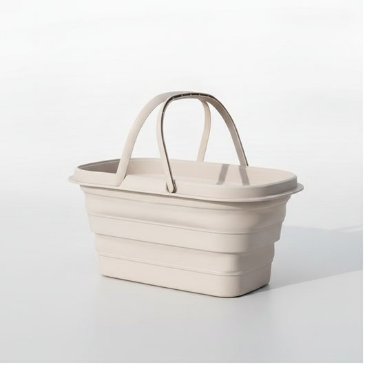 Collapsible Utility Basket - Cream studio packshot